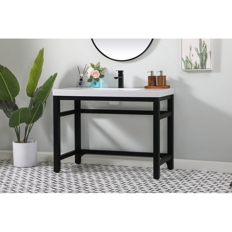 Meuble-lavabo simple 42 po avec plateau en résine Raya