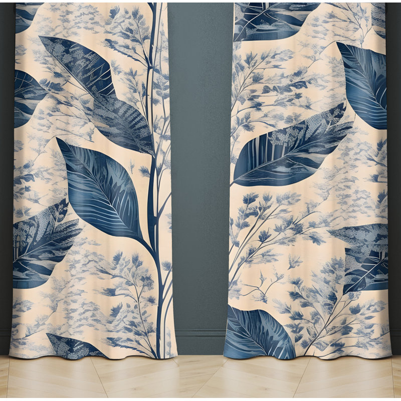 Aahana Semi Sheer Curtain Panel Pair, 56" W x 78" L