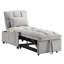 Lit escamotable avec rangement, tissu doux, lit de détente simple 4 en 1 de couleur grise, espace, coussins, velours-121105772