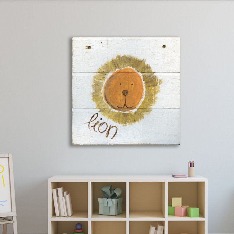 « happy lion », art sur toile, H 12 po x l 12 po x P 1,5 po