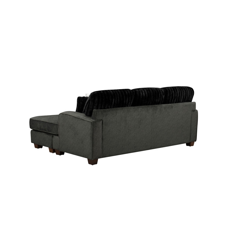 Coussins réversibles Modern, Tissu gris foncé