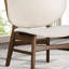 Modern Mid-Century Accent Chair With Wingback Walnut/Beige