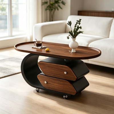 Movable Simple Coffee Table Storage Drawer