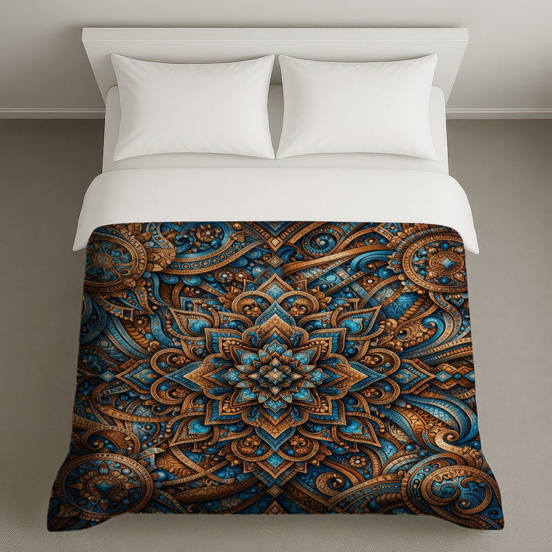 Housses de couette complexes à motif mandala, Lit simple