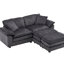 Canapé en velours côtelé 2 places avec 2 coussins de dossier, 2 coussins décoratifs et deux repose-pieds, Canapé confortable pour salon-1946026704