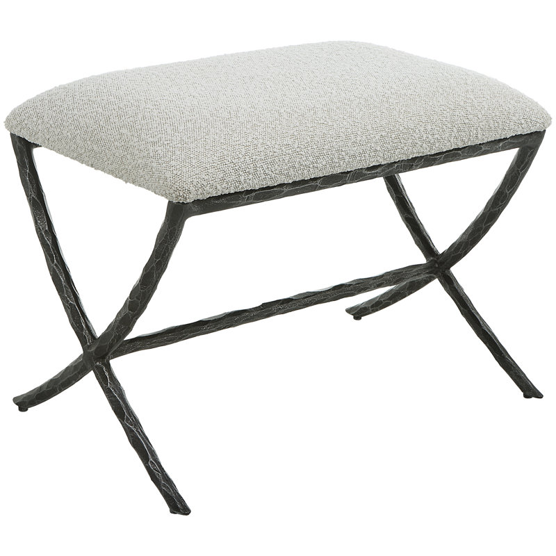 Petit banc en tissu gris Carver