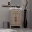 Ensemble de meuble-lavabo simple en chêne gris l 20 po x P 18 po, comptoir en acrylique, miroir et robinet 18 po