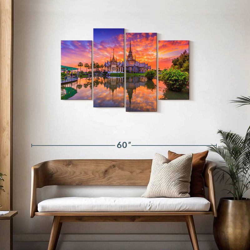 Sunset At Non Kum Temple, 27" H x 43" W