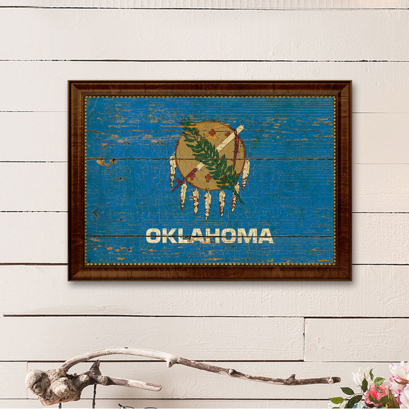 Impression encadrée sur toile, H 15 po x l 21 po x P 1 po, Oklahoma, Encadrement brun