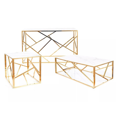 Axelle 120cm Glass Top Console Table