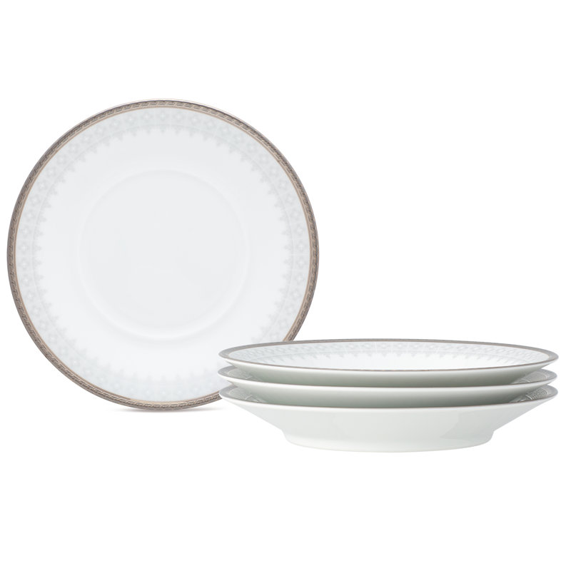 Noritake Silver Colonnade Saucers, 6"