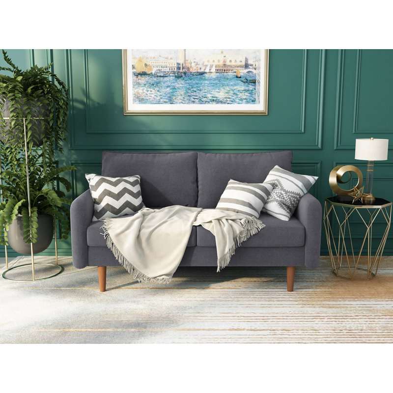 Morrone 57.8'' Velvet Loveseat, Gray Velvet