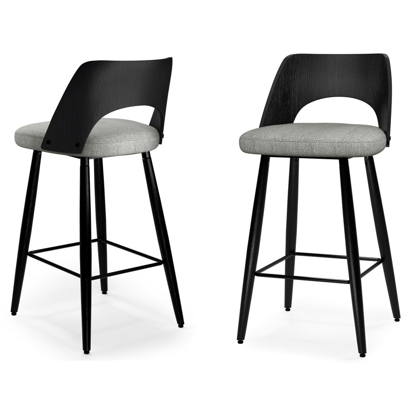 Tabouret de comptoir rembourré en mousse Callie, Gris