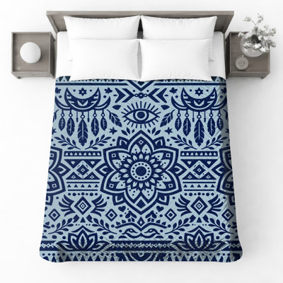 Bohemian Mandala Motif Quilted Bedspread All Sizes