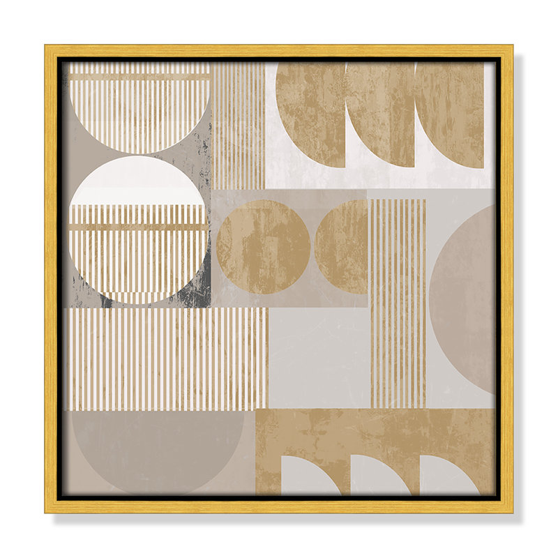 Golden Balance I Print par , 13.5'' W x 13.5'' H, Framed Canvas, Gold Floater