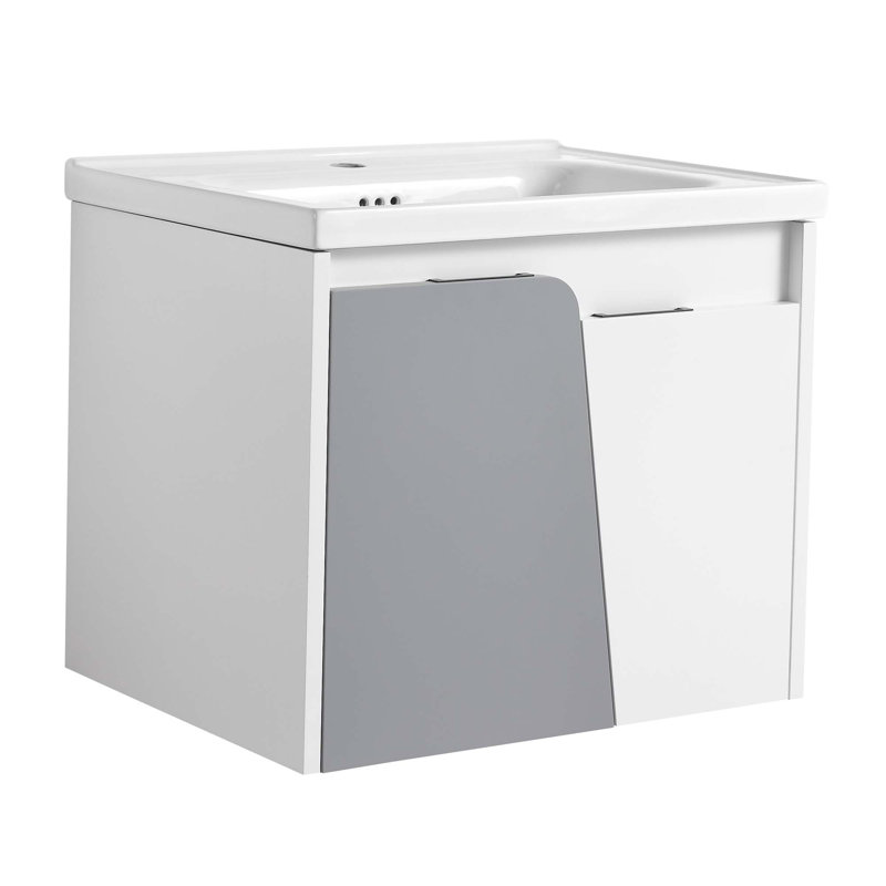 Meuble-lavabo mural 24 po avec lavabo, pour petite salle de bain