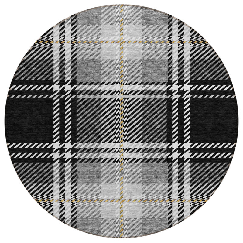 Tapis rond noir 8 po