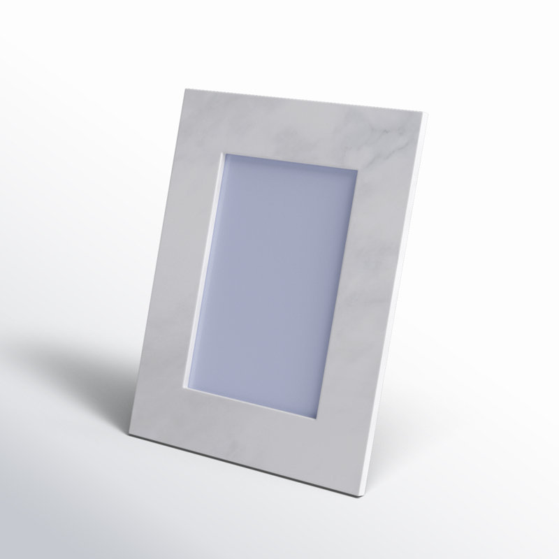 Matheson Marble Matte Picture Frame with Mat, White, 4" x 6"