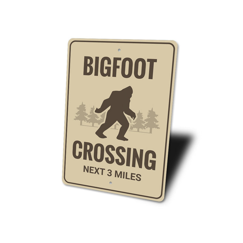 Enseigne en aluminium Bigfoot Crossing, H 14 po x l 10 po x P 0,04 po