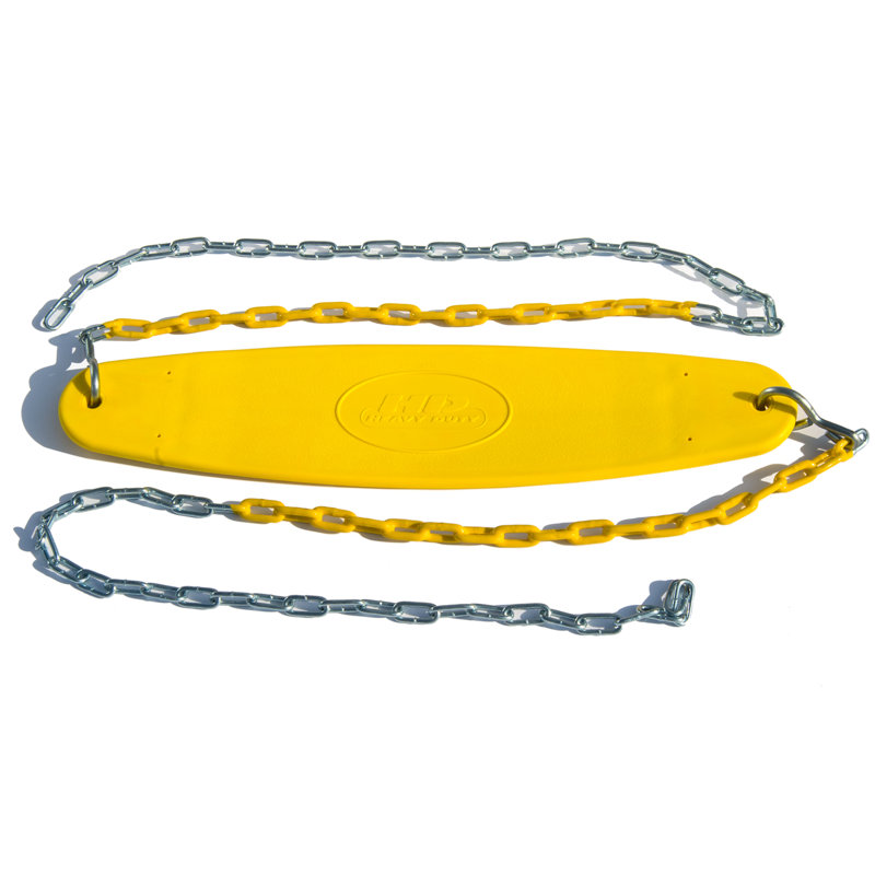 Plastic Belt Swings with Chains and Stand-up Swing Combo, Yellow