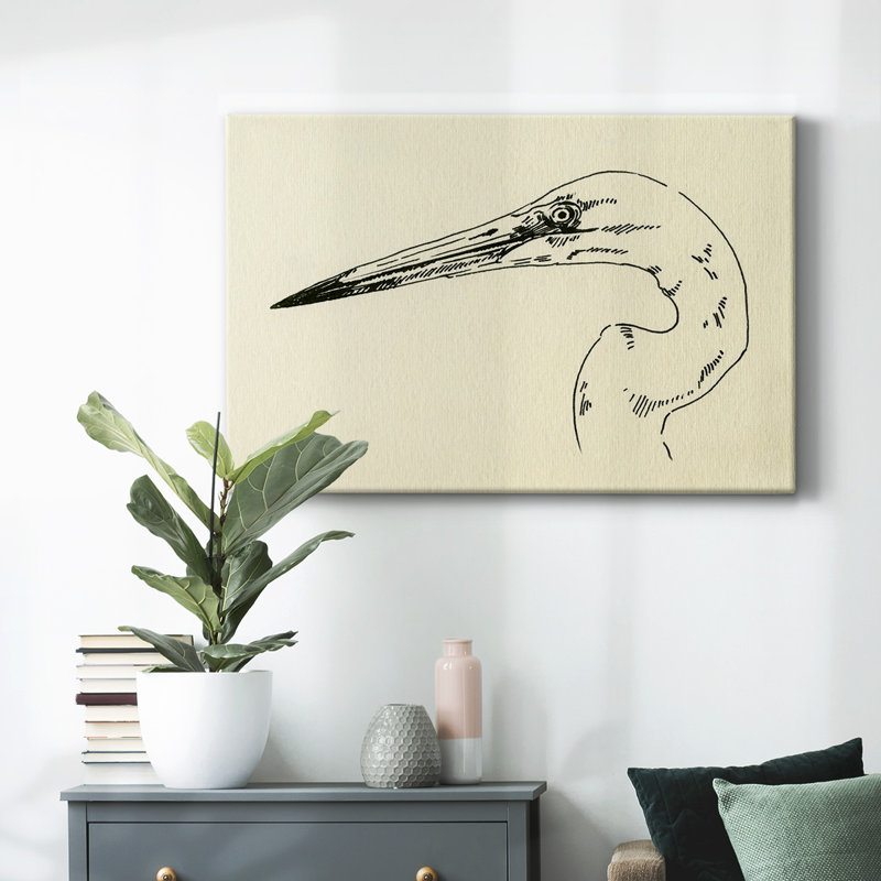 Heron Head II-Gallery Wrapped Canvas, 18" H x 27" W