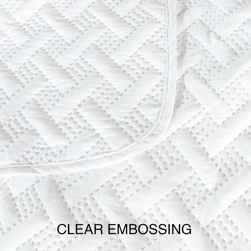 3 Piece Bed Quilted Coverlet, Microfiber Bedspread - NTBAY, White, Twin Quilt + 1 Standard Sham