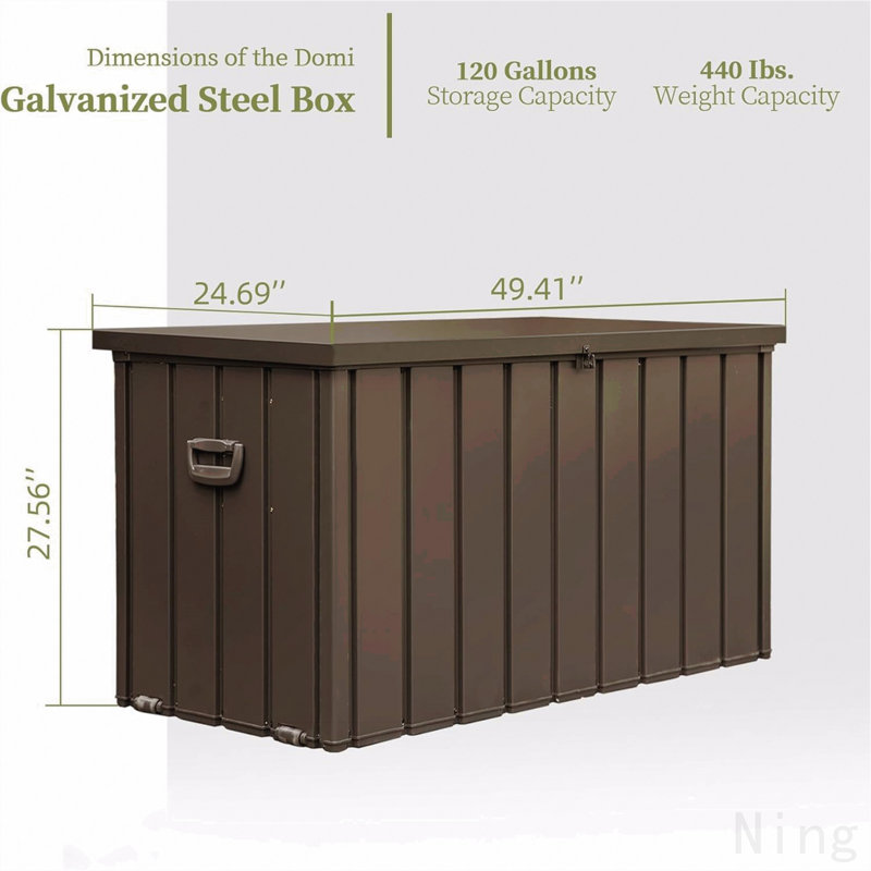 120 Gallon Outdoor Storage Deck Box Waterproof, Large Patio Storage Bin for Outside Cushions, Throw Pillows, Garden Tools, Lockable (Dark Brown)
