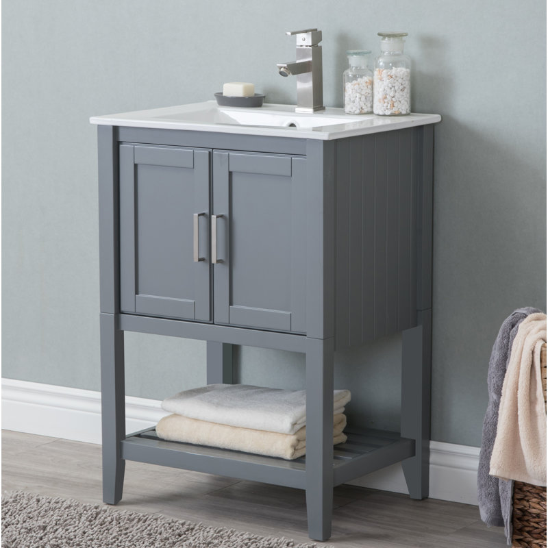Meuble-lavabo simple 24 po Petersburgh, Gris Westchester