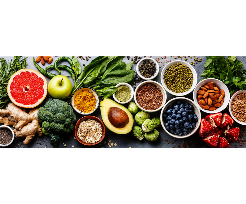 Fruits And Vegetables - Print on Float Glass, 50cm H x 125cm W x 1.4cm D