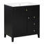 Meuble-lavabo de salle de bain moderne 30 po avec lavabo en céramique, armoire en bois d'hévéa et panneau de fibres à densité moyenne avec tiroir basculant (noir / blanc / gris / vert)-129683406
