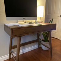 Lundquist Solid Wood Desk George Oliver Color: Brown