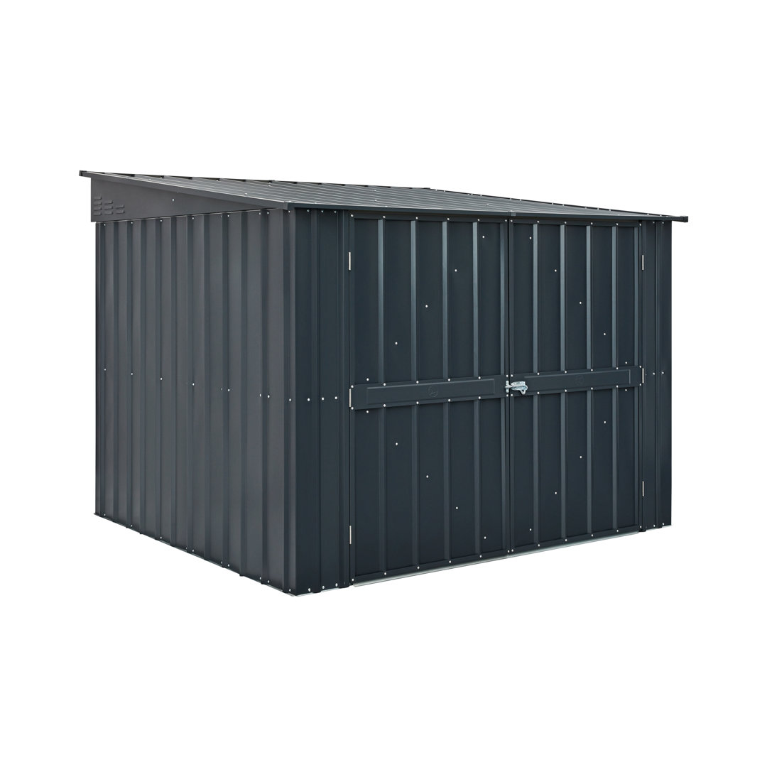 Globel 6 X 6 Green Metal Bike Shed