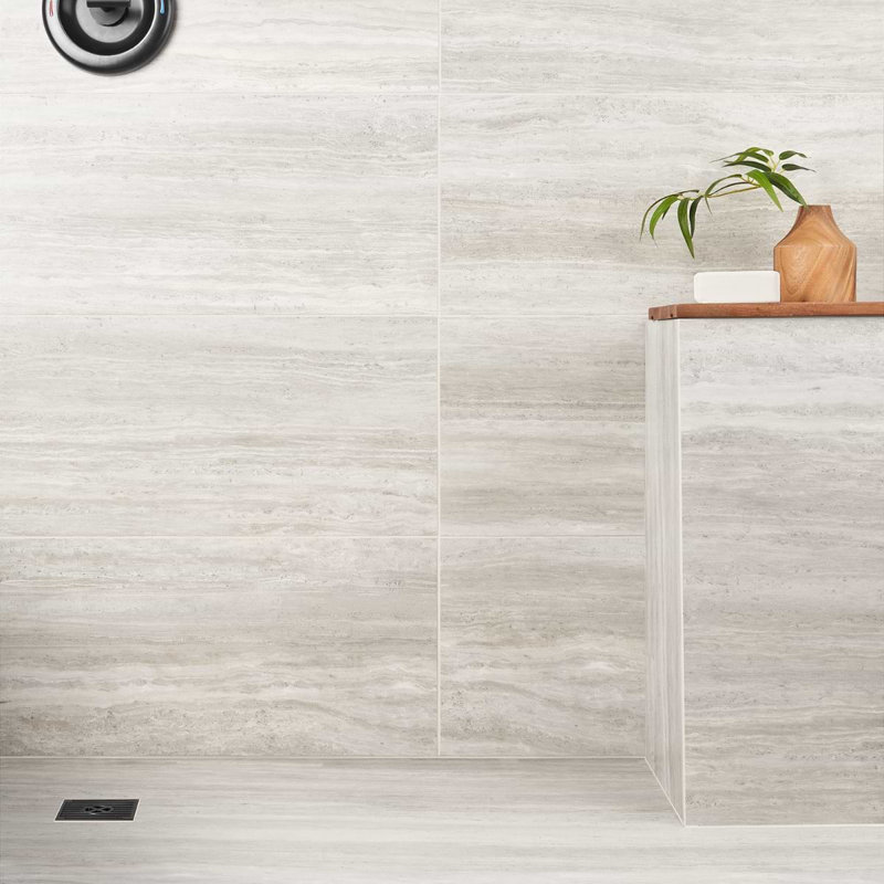 Nashville 12x24 Matte Travertine Look Porcelain Tile, Gray Matte
