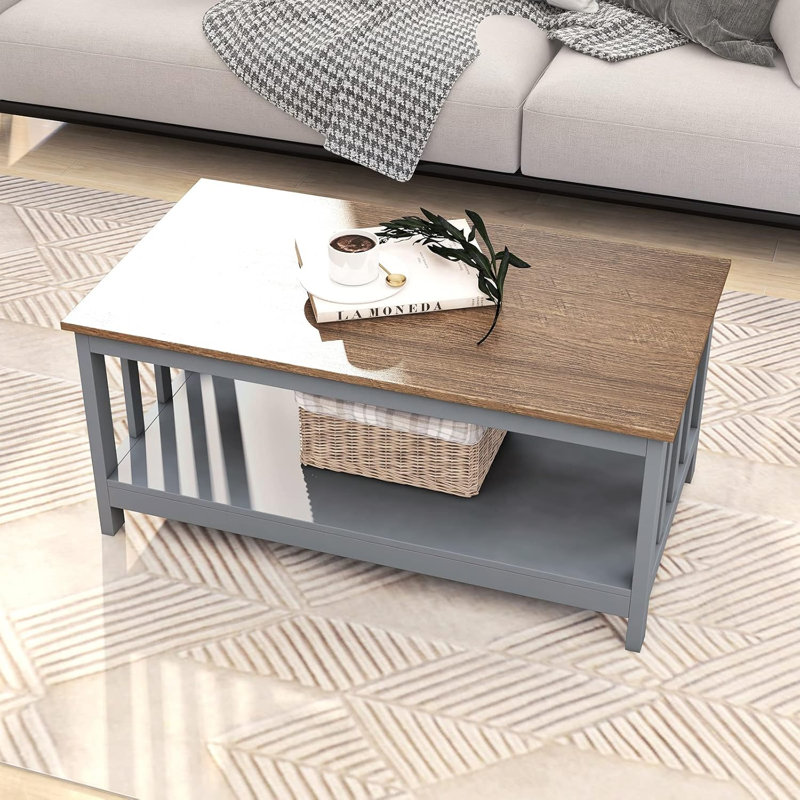 Table basse Briaroaks, H 18,1 po x L 39,9 po x l 22,04 po, Gris, Gris