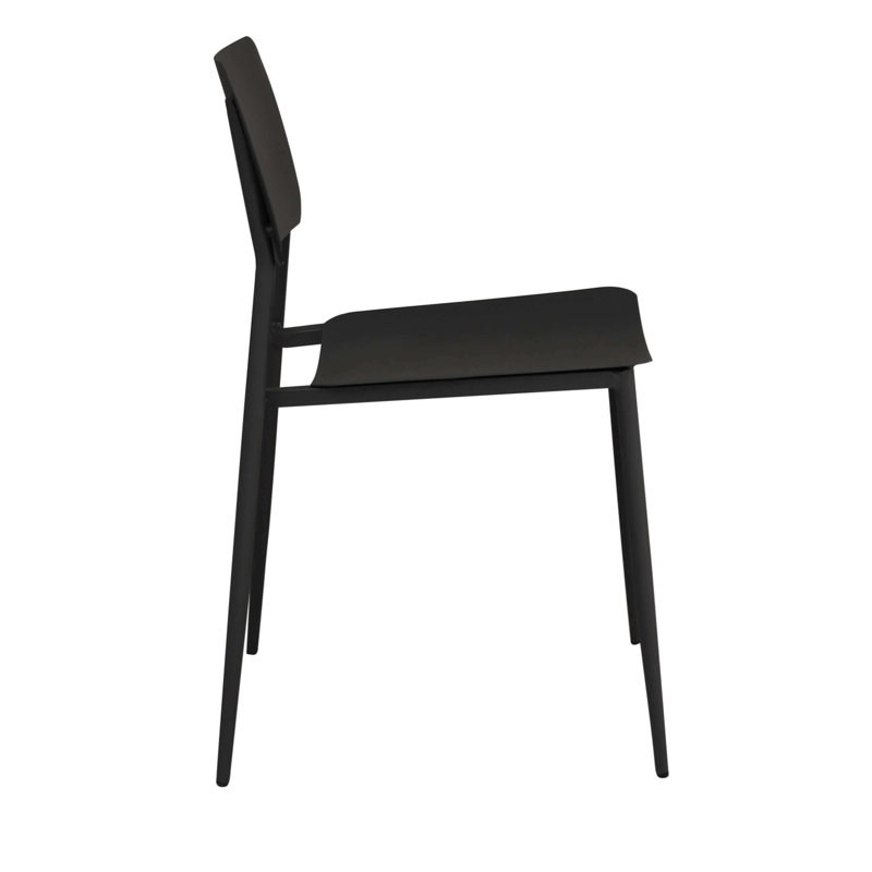 Gainey Armless Stacking Chair, Dark Grey