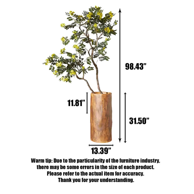 Pot à fleurs artificiel vert, H 78,74 po x l 27,56 po x P 27,56 po