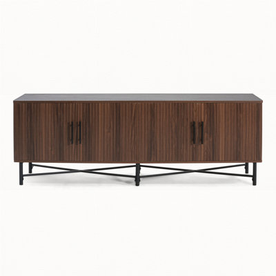 Functional 4-Door TV Cabinet – 2 Storage Spaces, Adjustable Shelves by Hokku Designs