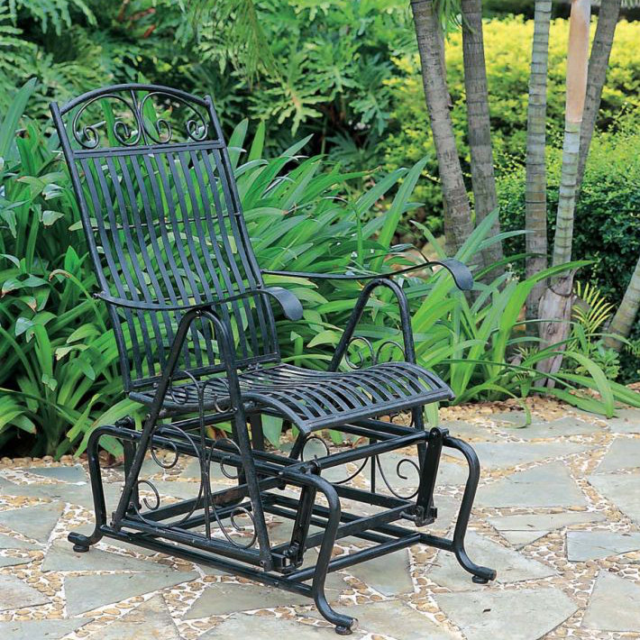 Fauteuil oscillant simple en fer Nocona, Noir