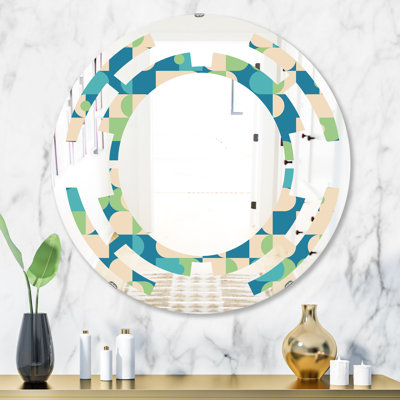 Space Abstract Pattern I Cottage Americana Frameless Wall Mirror
