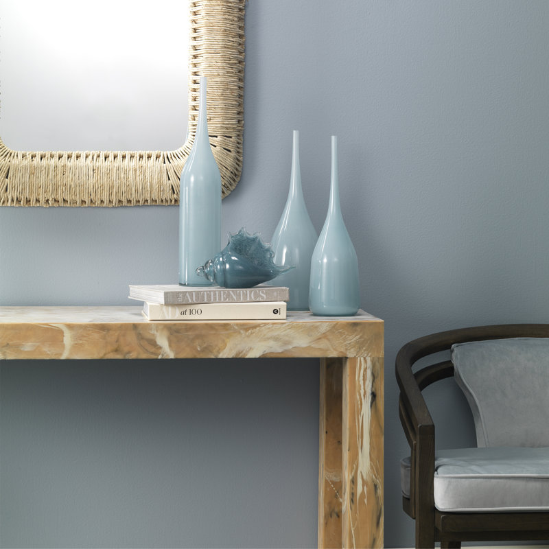 Triton Shell Blown Glass, Steel Blue