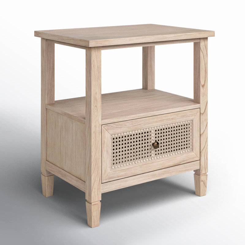 Charleston 1 - Drawer Cane Nightstand, Desert Sand