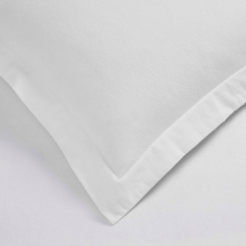 Ensemble de housse de couette 100% flanelle de coton Blue Nile Mills - Motif douillet et uni, Ivoire ivoire