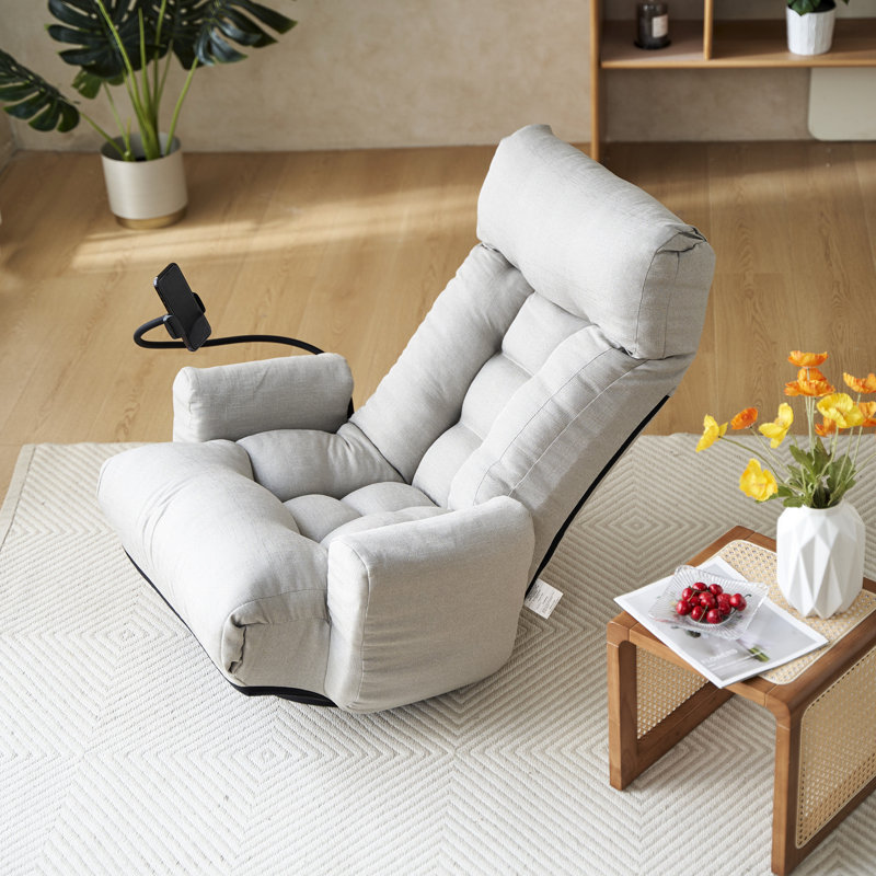 360 Degree Rotatable Lounge Chair With Adjustable Head And Waist, Gray Metal, Soft Cotton Seat For Relaxation Rotation, Seat, Built-In Spring A Comfortable Energizing Time