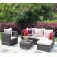 Ensemble de meubles de patio en rotin et canapé modulaire en osier
