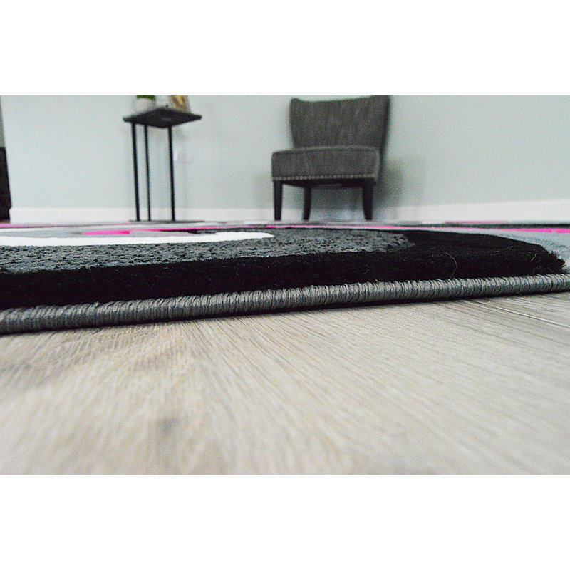 Mccampbell Performance Abstract Indoor Rug, Round 7'