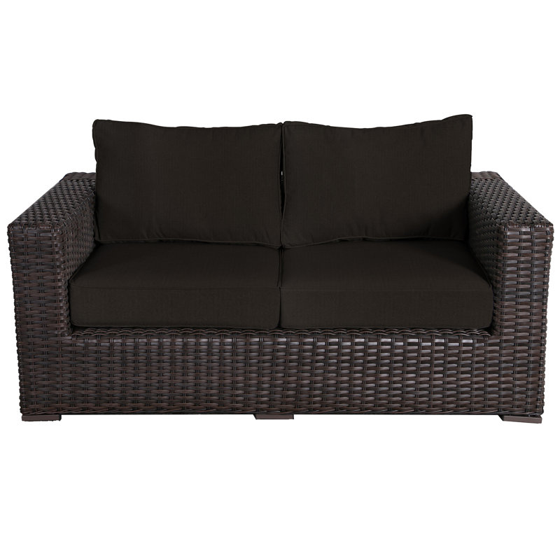 Woodham 65'' Wide Loveseat with Cushions, Black