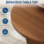 Table basse ronde, table basse cannelée en bois 31,5 po | Table d'appoint circulaire pour le salon-1757192754
