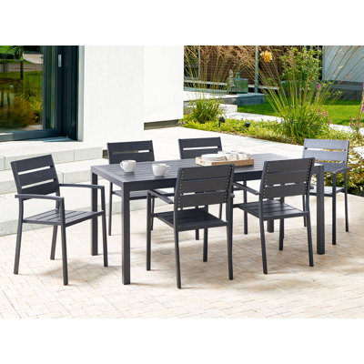 Ellinor 6 - Person Patio Dining Set Rectangular Table