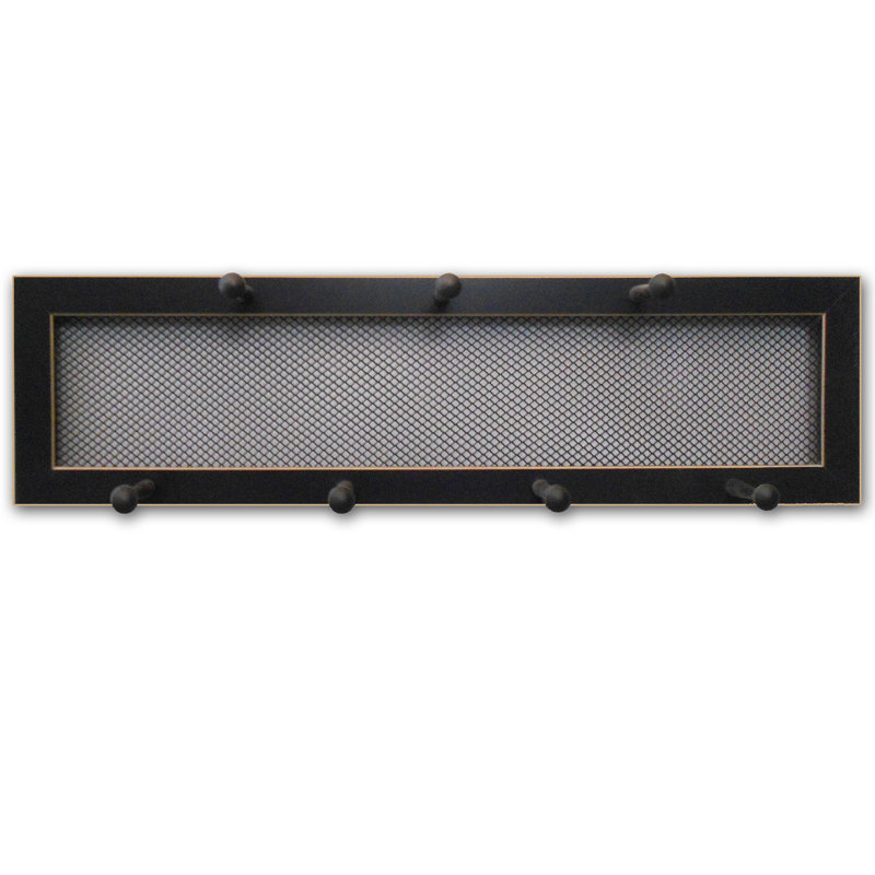 Iraheta Manufactured Wood Wall Organizer with Key Hooks, Black