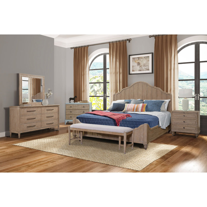 Sand Finish 6-Drawer Dresser with Felt Lined Top Drawers